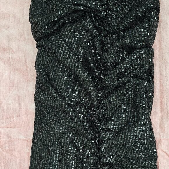 VIP Plus Sequin V Neck Ruched Party Dress 14/16-1XL - Picture 10 of 12